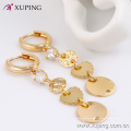 91272-Xuping bela beleza amarelo brincos de ouro exportados da China
